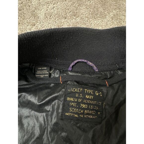 Vintage Mens Jacket 80-90s Type G-1 U.S NAVY SCOTCH‎ Brand Y2K M - Picture 6 of 8
